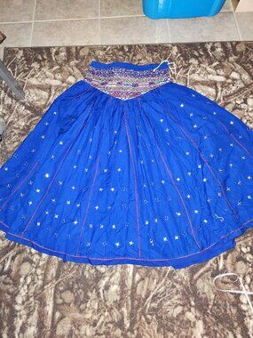 Red and Blue Chaniya Choli